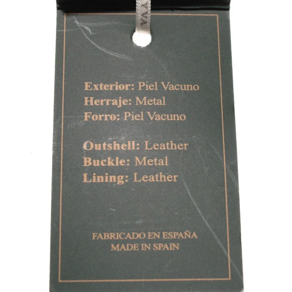 Leyva NWT Classic Belt Size 105 (US 40) in Black Canvas Leather Made in Spain